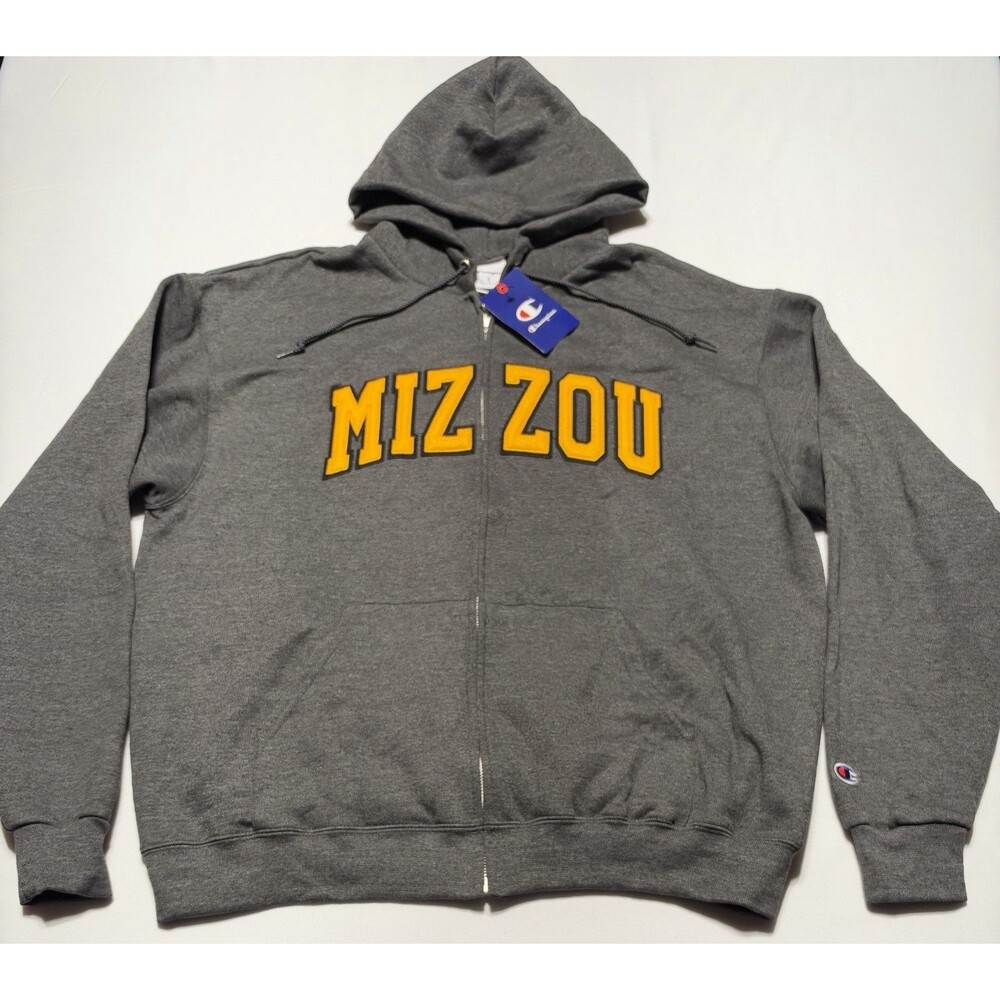 Mizzou Missouri Tigers Champion Full Zip Hoodie Sweatshirt Mens Large NWT New